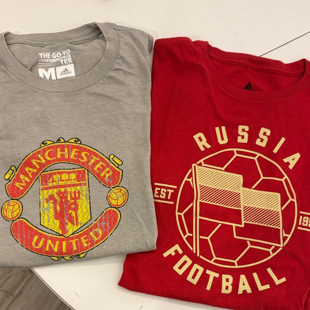 Adidas Manchester United and Russia Football T-Shirts